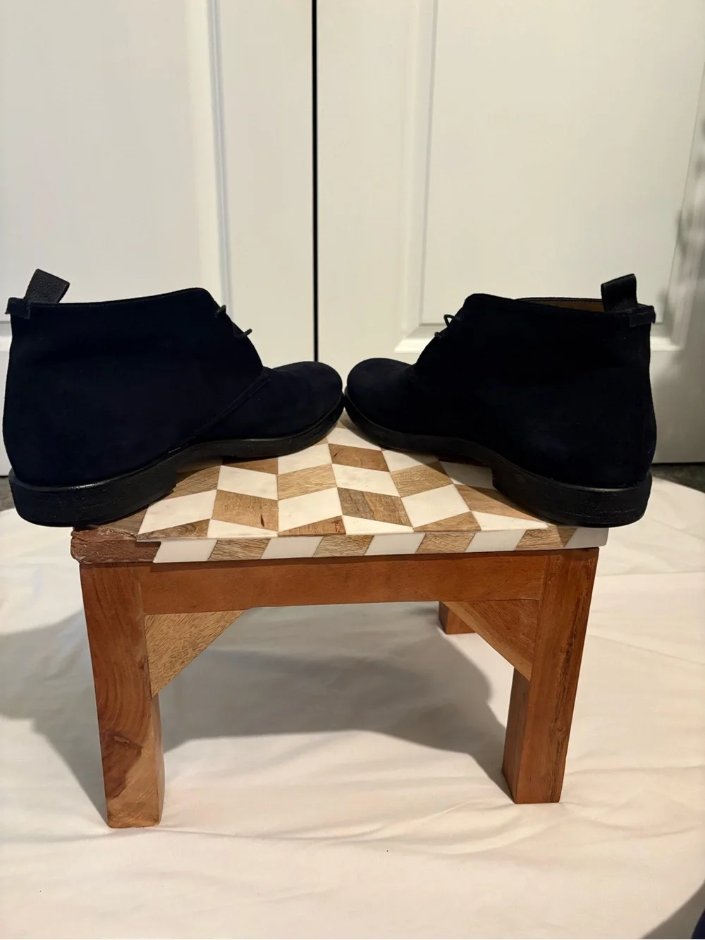 Giorgio Armani Navy Suede Chukka Boots